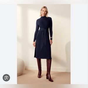 The Fold London 100% Merino Wool Midi Sweater Dress